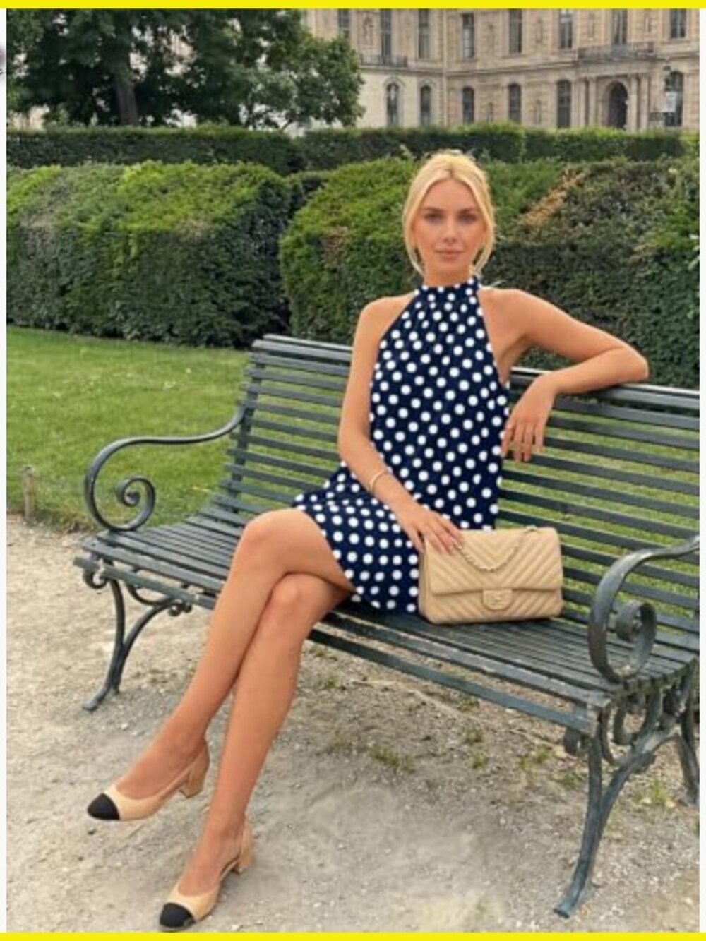 Polka Dot Halter Dress A-Line Mini Babydoll Summer Vacation Party Outfit - Picture 6 of 6